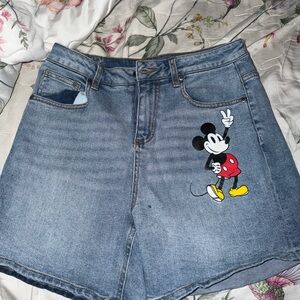 Her Universe Blue Denim Mickey Mouse High Waist Shorts